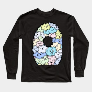 Number 0 zero Funny and Colorful Cute Monster Creatures Long Sleeve T-Shirt